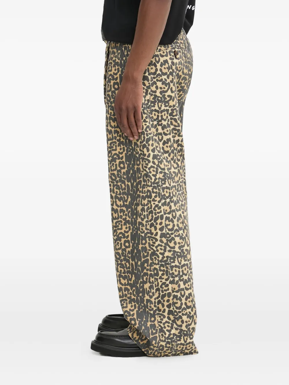 leopard-print wide-leg trousers