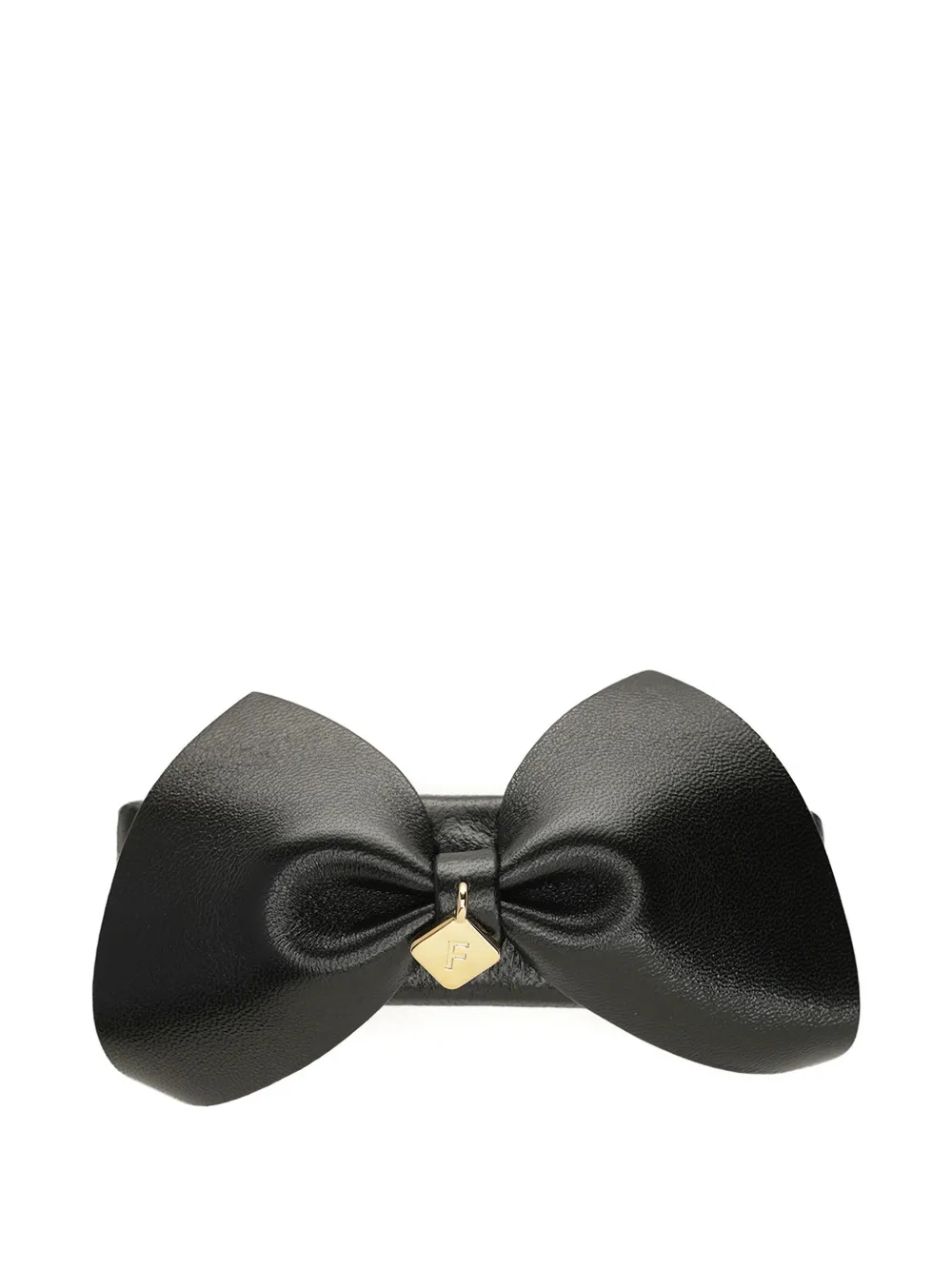 Ferragamo satin leather hair clip Zwart
