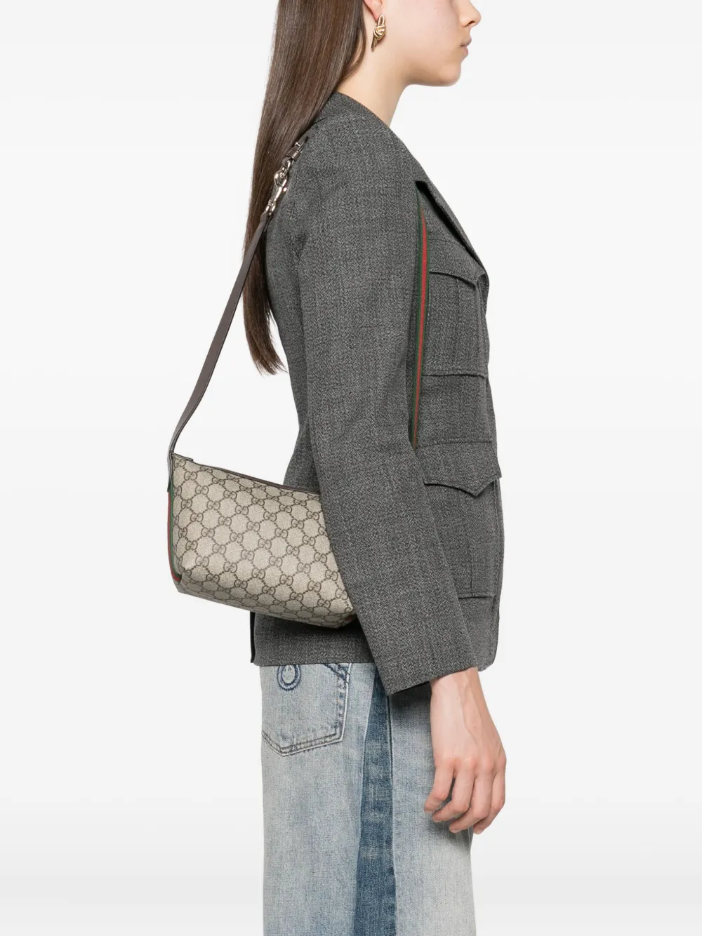 Gucci Ophidia kleine schoudertas met GG-monogram - Beige