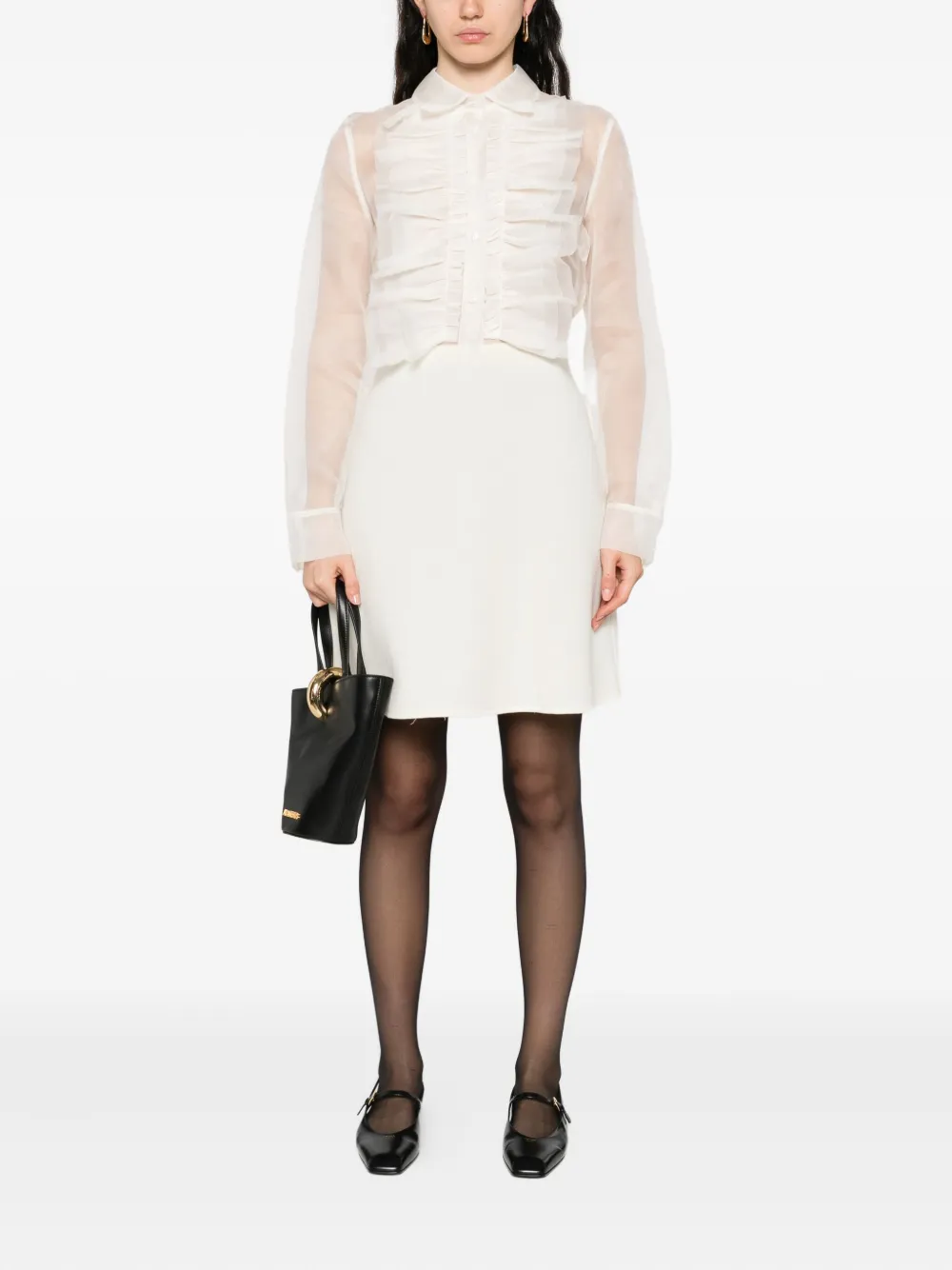 P.A.R.O.S.H. Blousejurk met ruches Beige