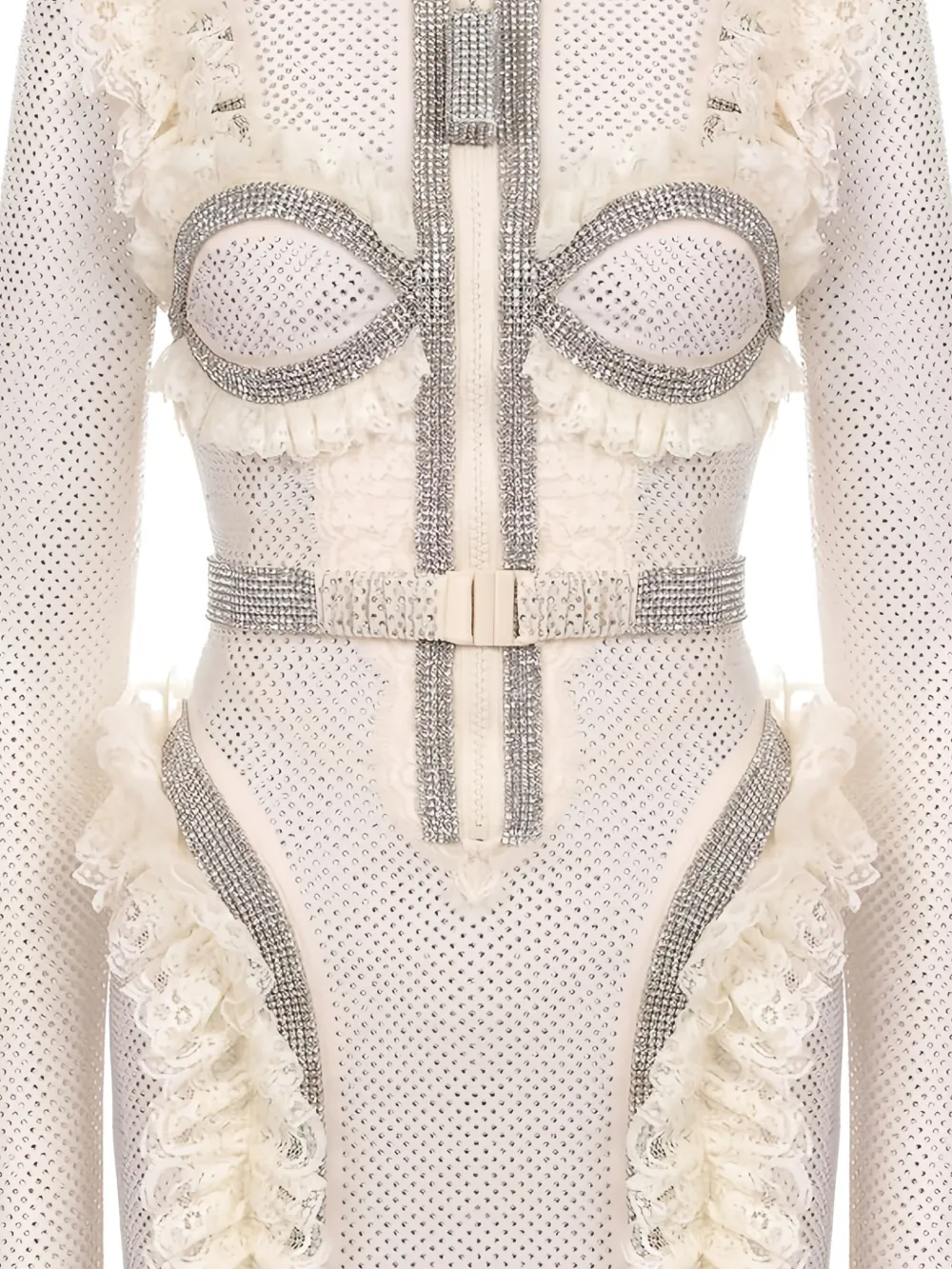 Self-portrait Ruffle-embellished Dress In Multi