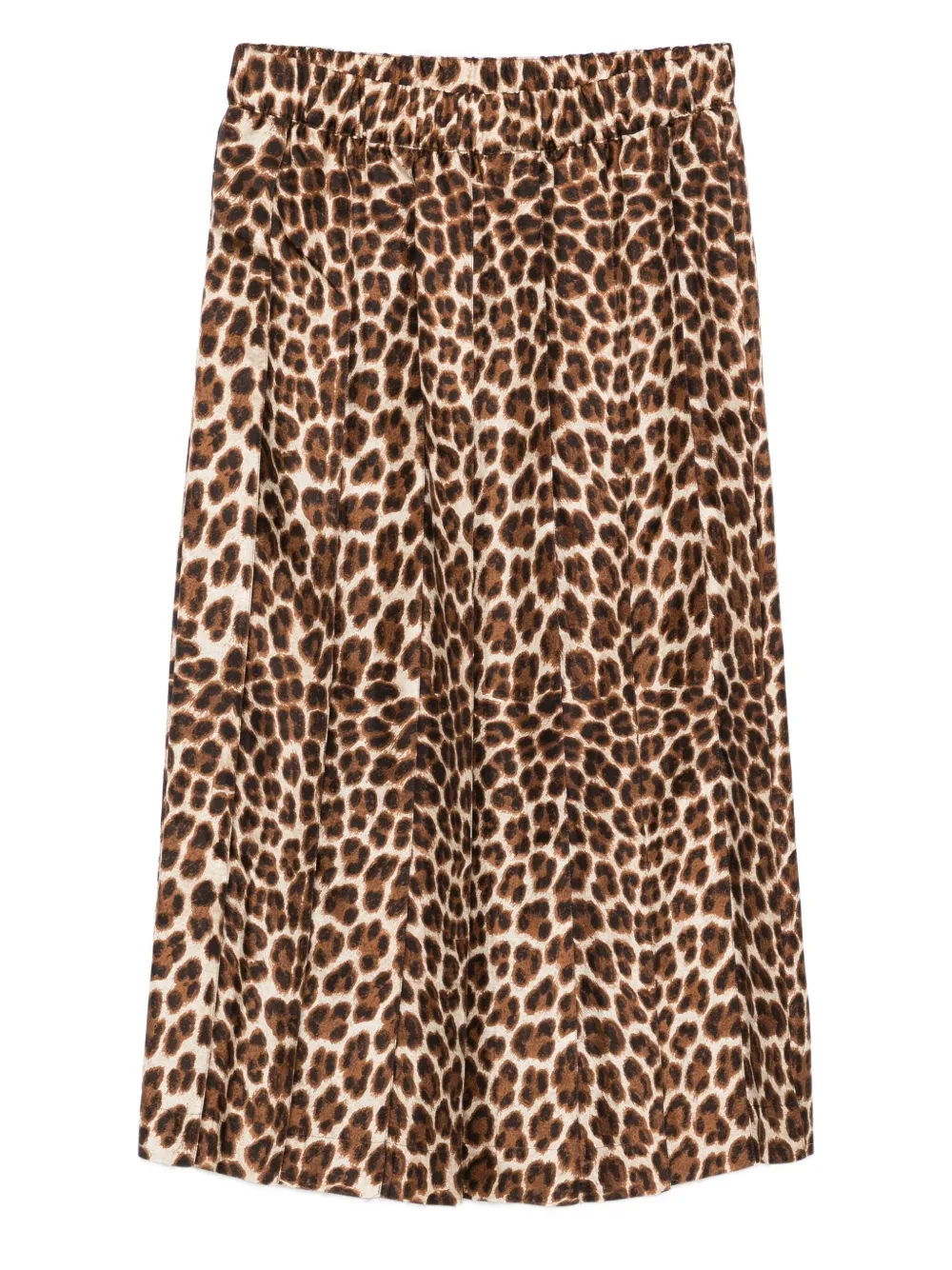 P.A.R.O.S.H. Midi-rok met luipaardprint en plooien Bruin