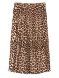 P.A.R.O.S.H. pleated leopard-print midi skirt - Brown