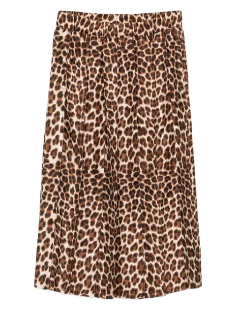 P.A.R.O.S.H. pleated leopard-print midi skirt