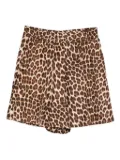 P.A.R.O.S.H. leopard-print elastic-waist short shorts - Brown