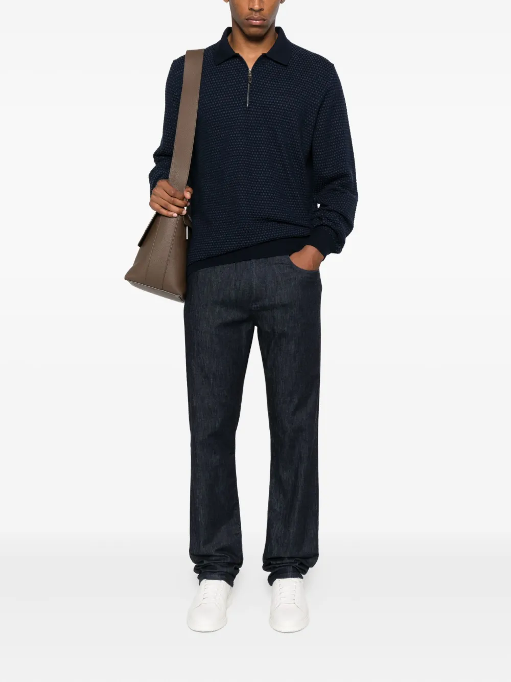 Canali Jeans met vijf zakken - Blauw