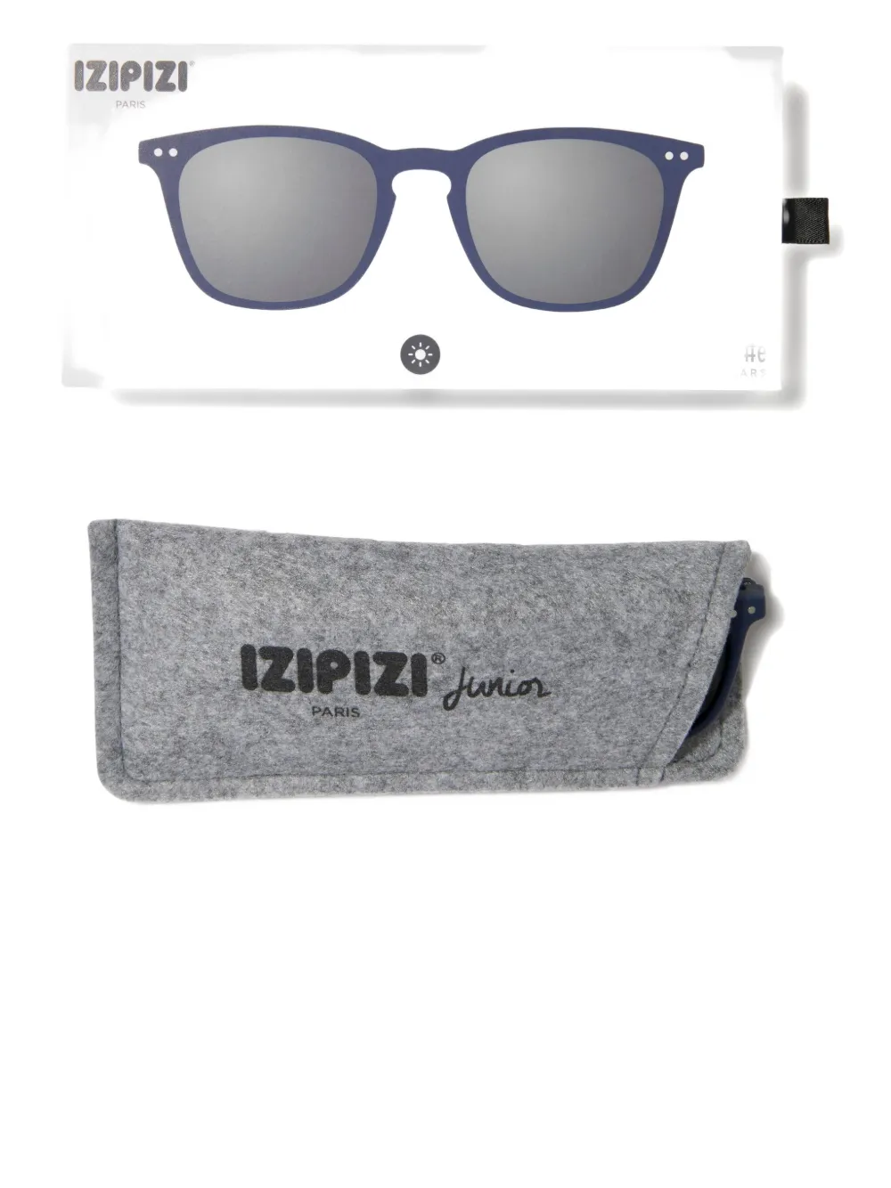 IZIPIZI KIDS #E zonnebril met vierkant montuur Blauw