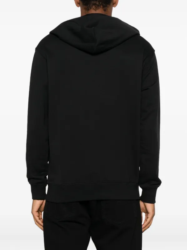 【関税込み】Versace ブラック ロゴプリント フーディ Versace Jeans Couture logo-print Hoodie | Black | FARFETCH