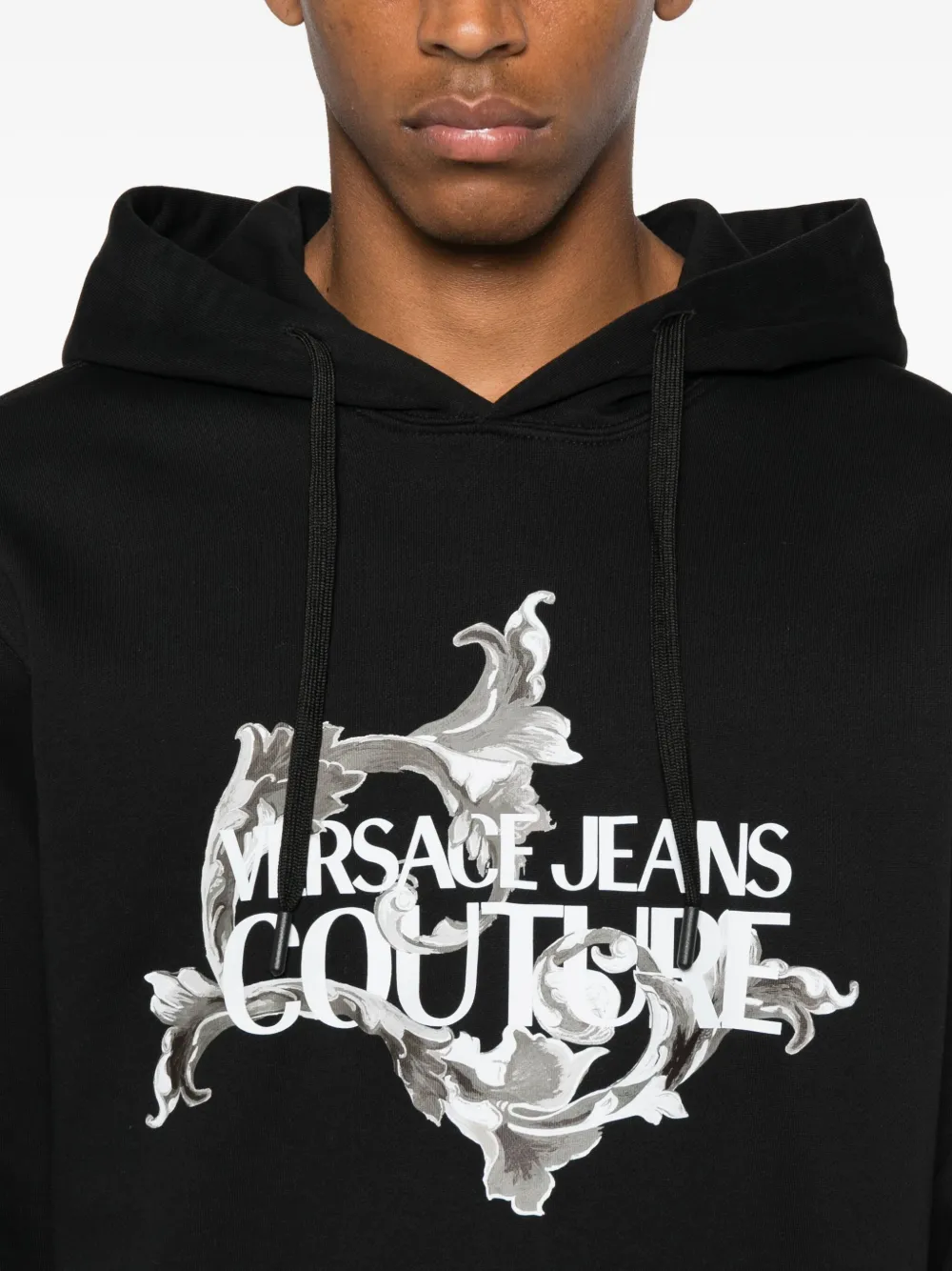 Versace Jeans Couture logo-print hoodie Zwart