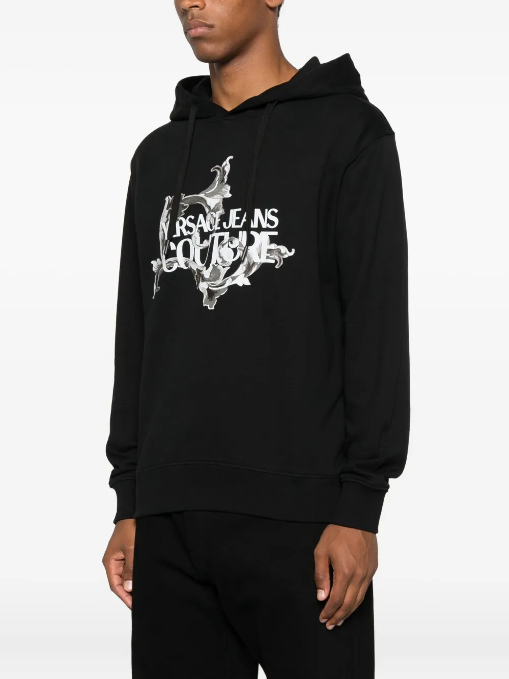 Versace Jeans Couture logo-print hoodie Zwart