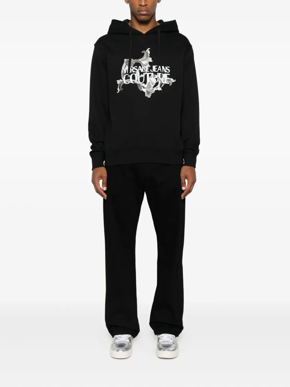 Versace Jeans Couture logo-print hoodie Zwart