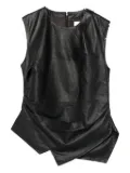 Róhe draped leather top - Black