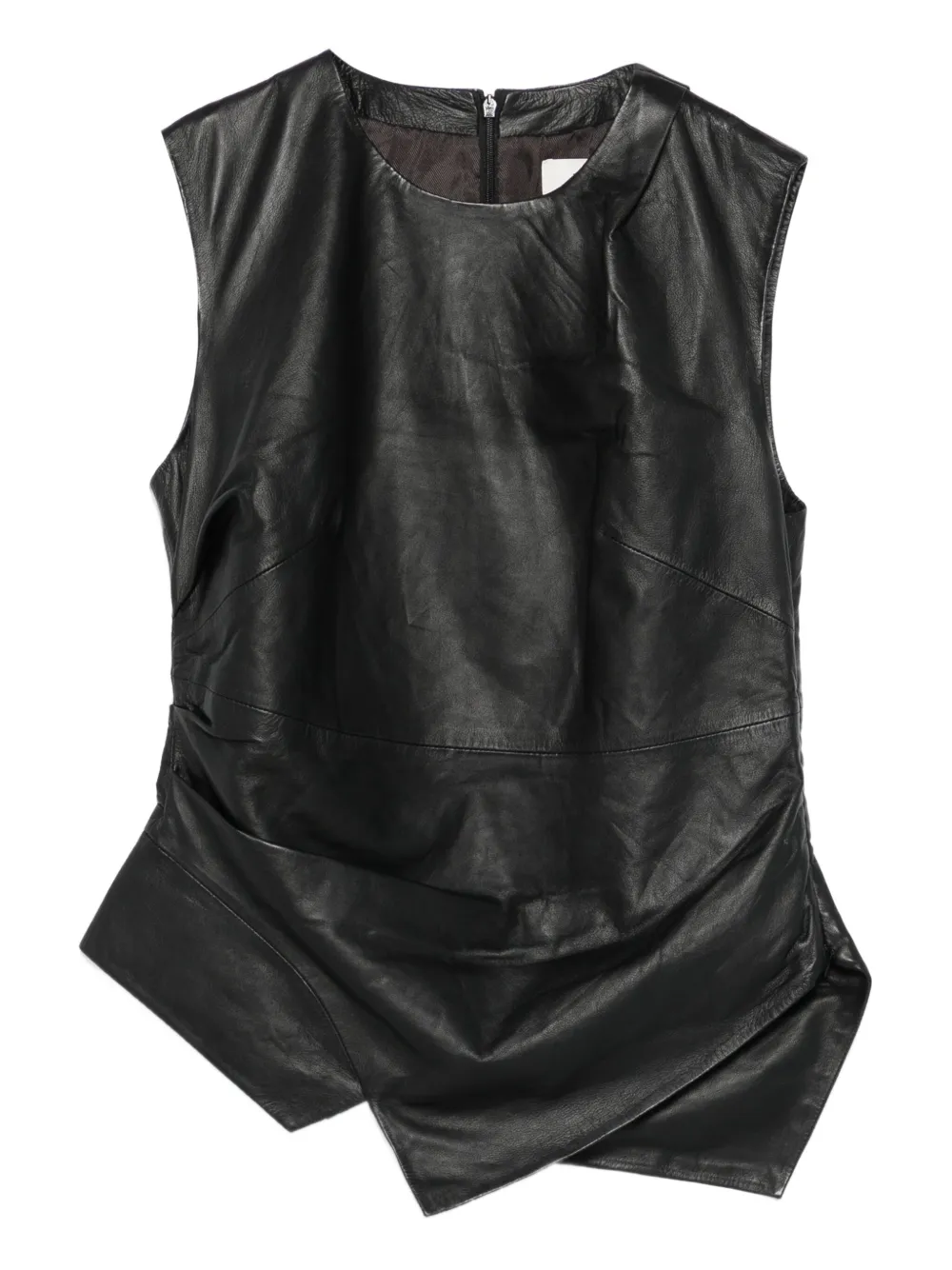 Róhe draped leather top | Black | Image 1