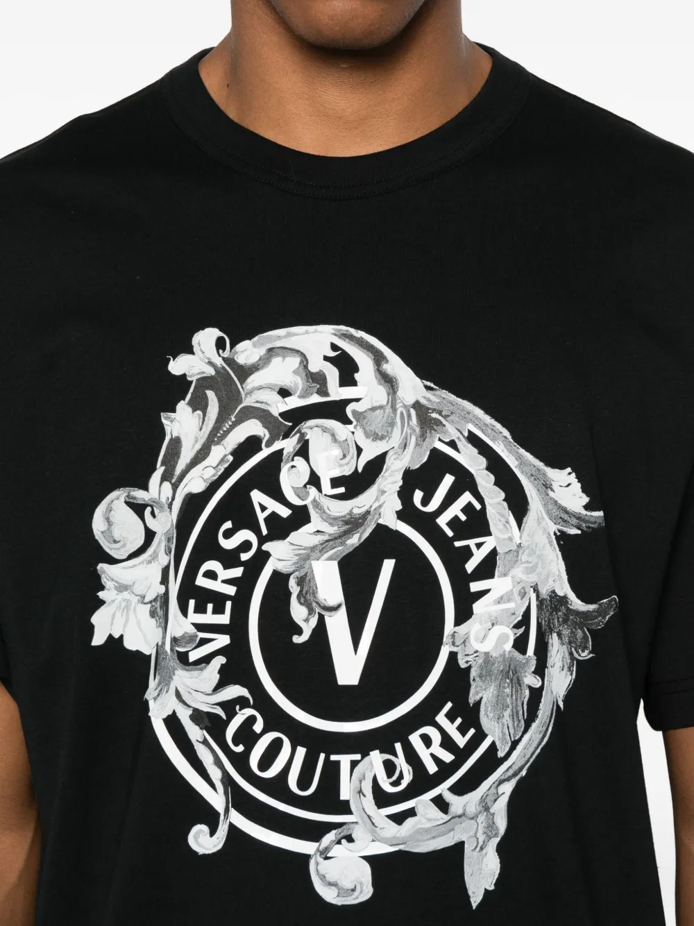 Versace Jeans Couture T-shirt met logo Zwart