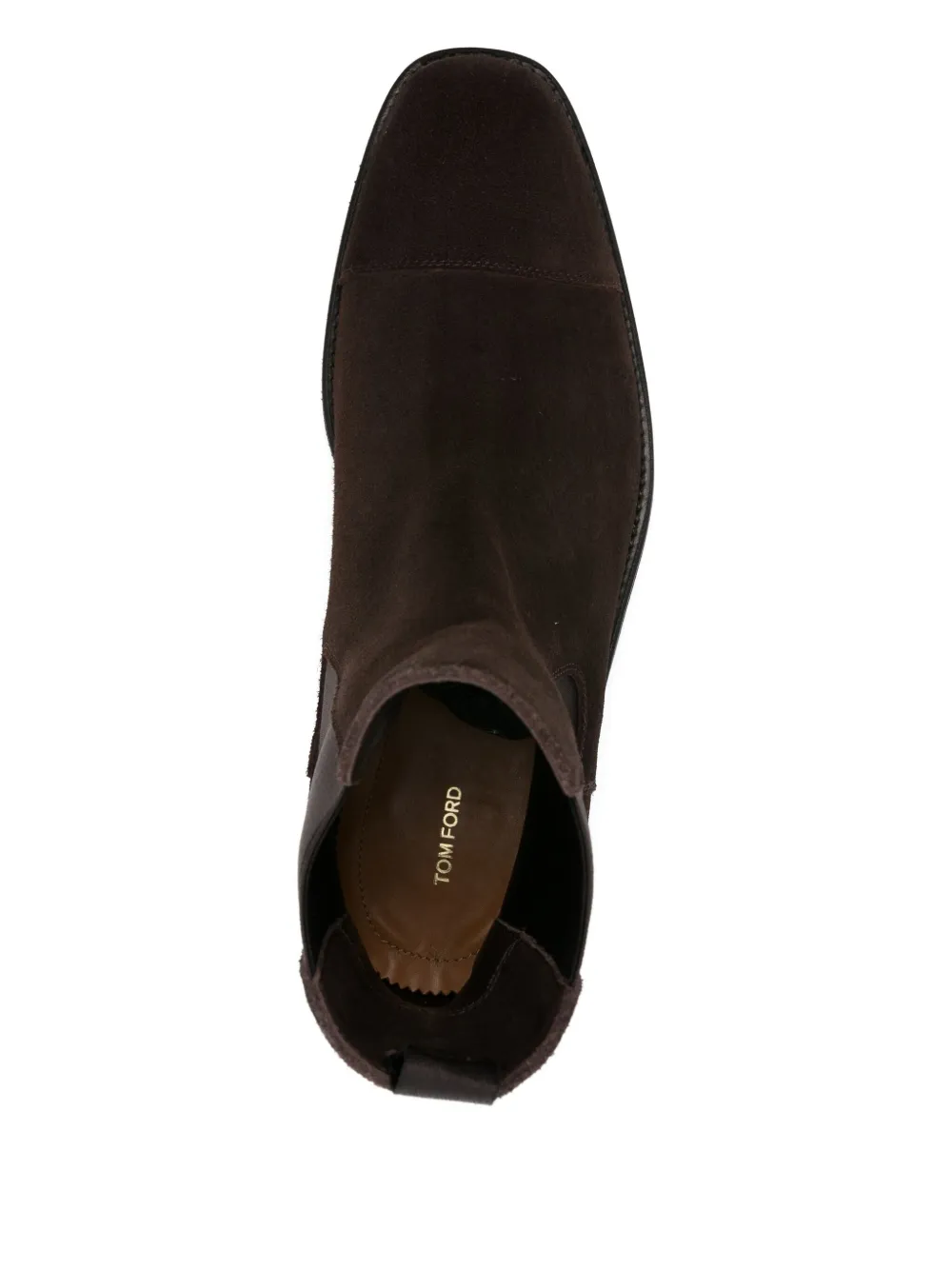 TOM FORD elastic-panel suede boots Brown