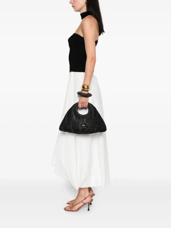 Cult Gaia Thais wave-textured top-handle Tote Bag | Black | FARFETCH