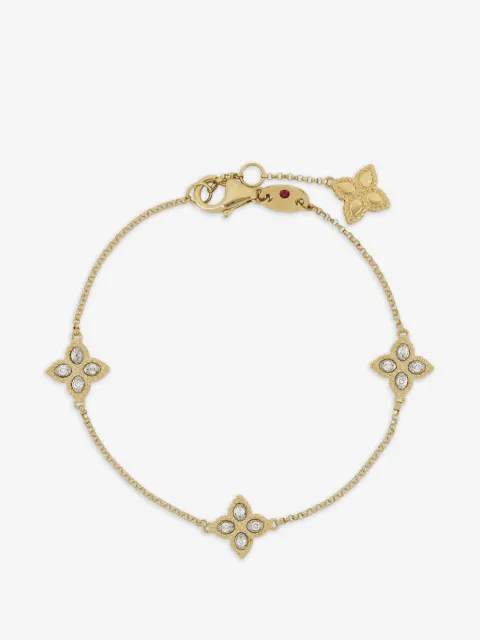 Roberto Coin pulsera Princess Flower en oro amarillo de 18kt con diamante