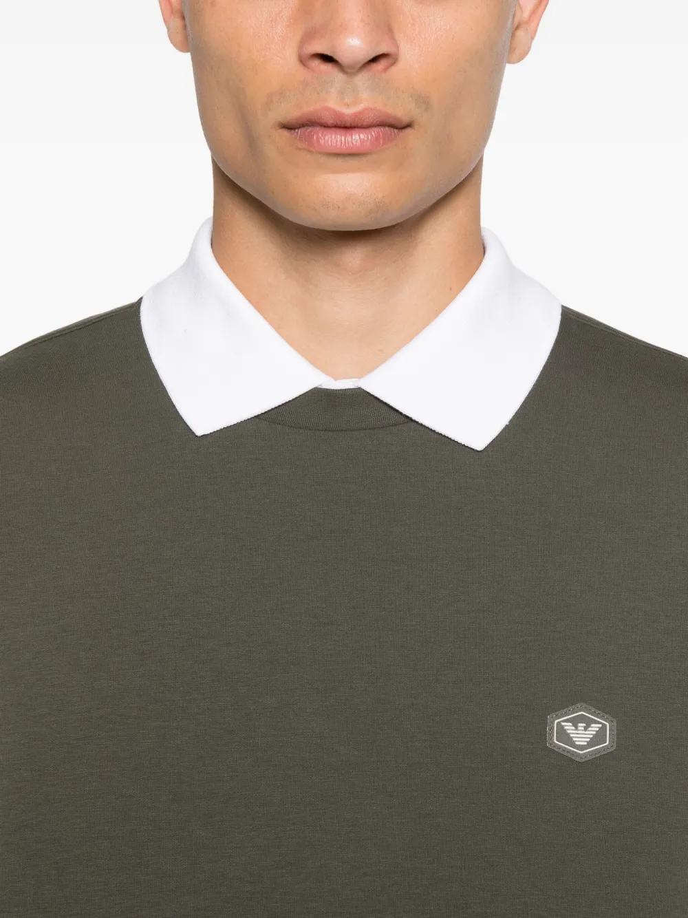 Emporio Armani Sweater met logopatch Groen
