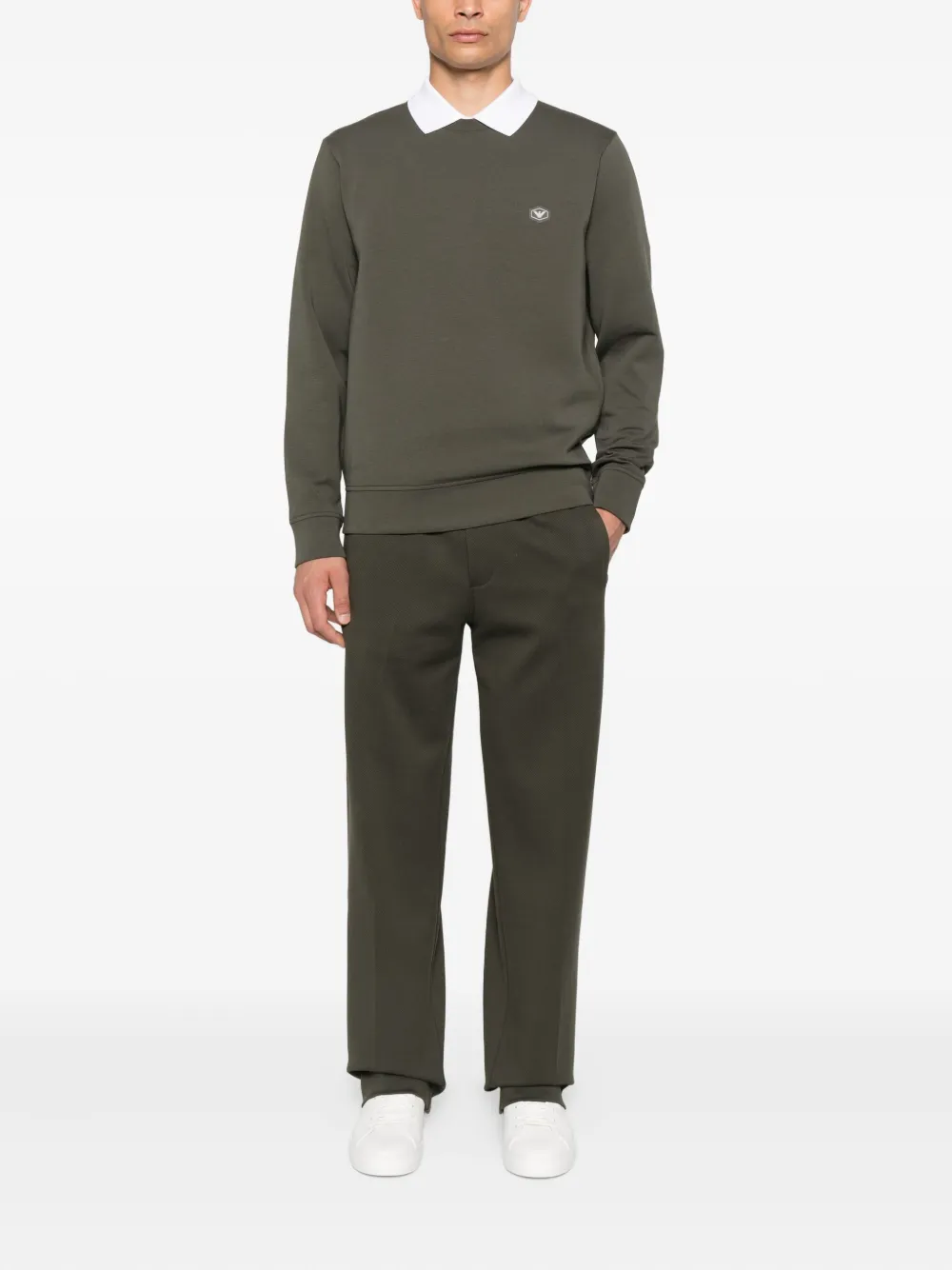 Emporio Armani Sweater met logopatch Groen