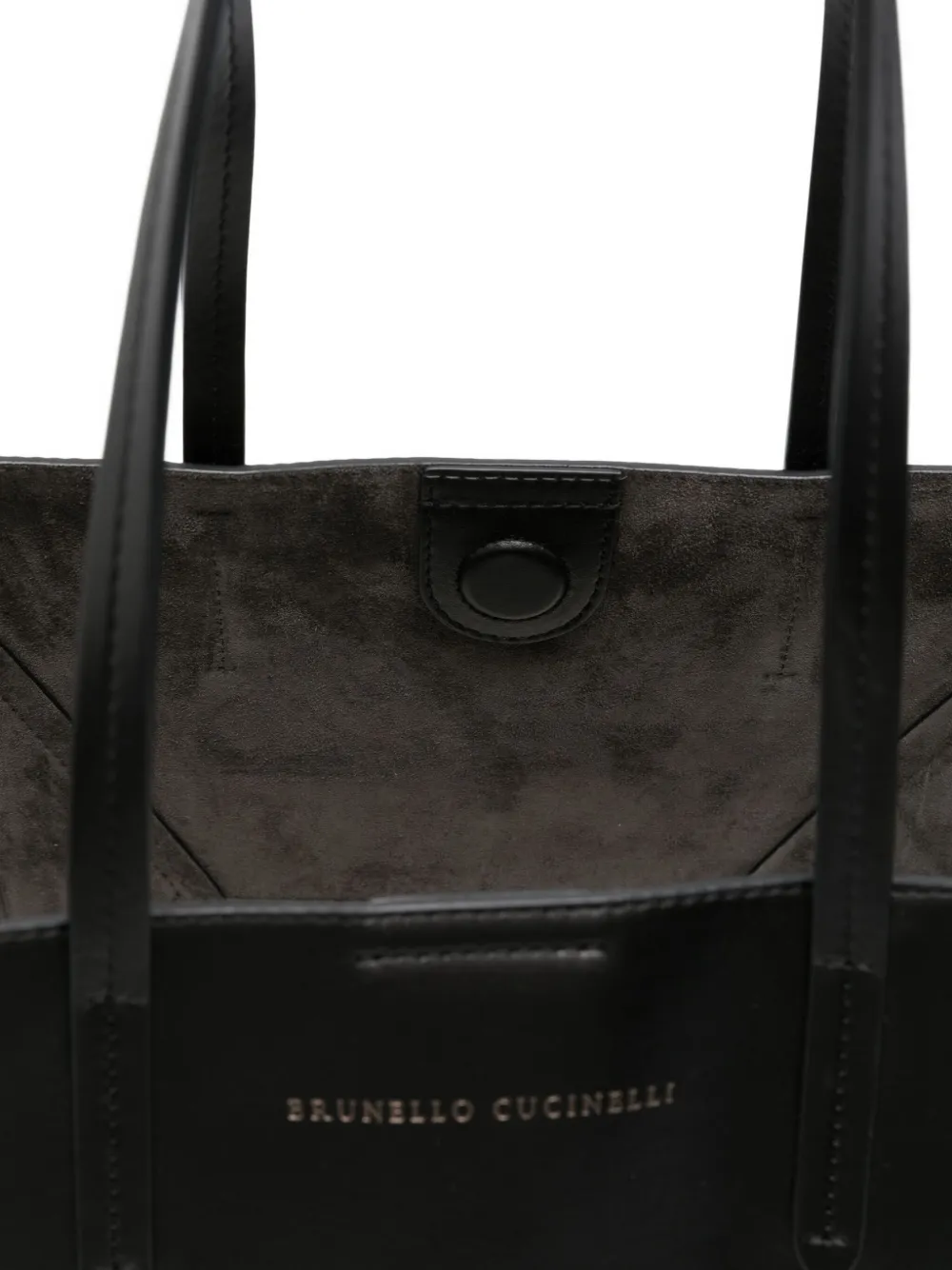 Brunello Cucinelli panelled leather tote bag Zwart