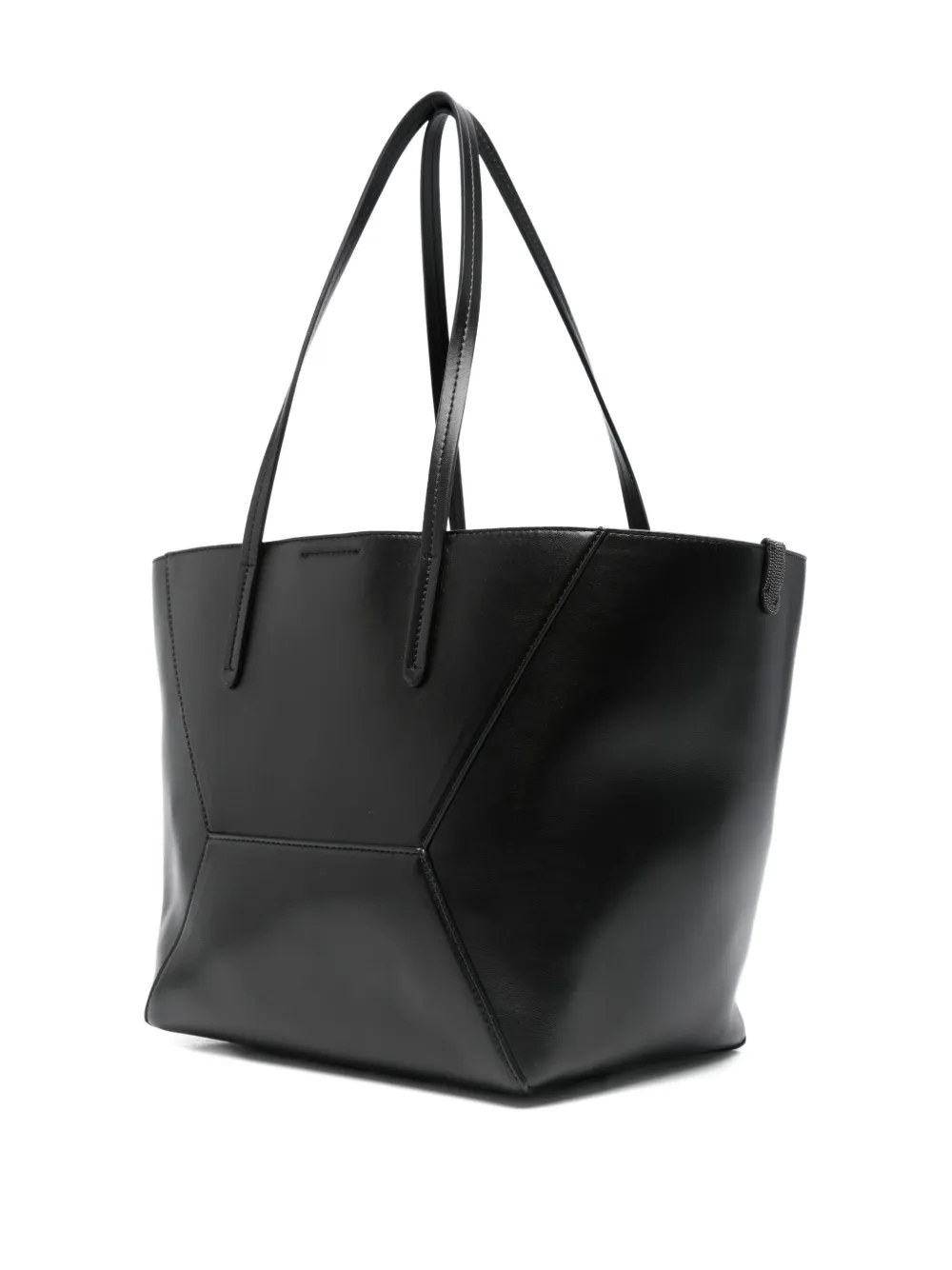Brunello Cucinelli panelled leather tote bag Zwart