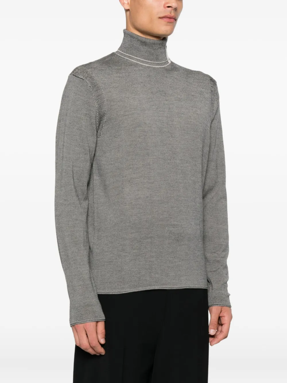 Emporio Armani turtleneck virgin-wool sweater Blauw