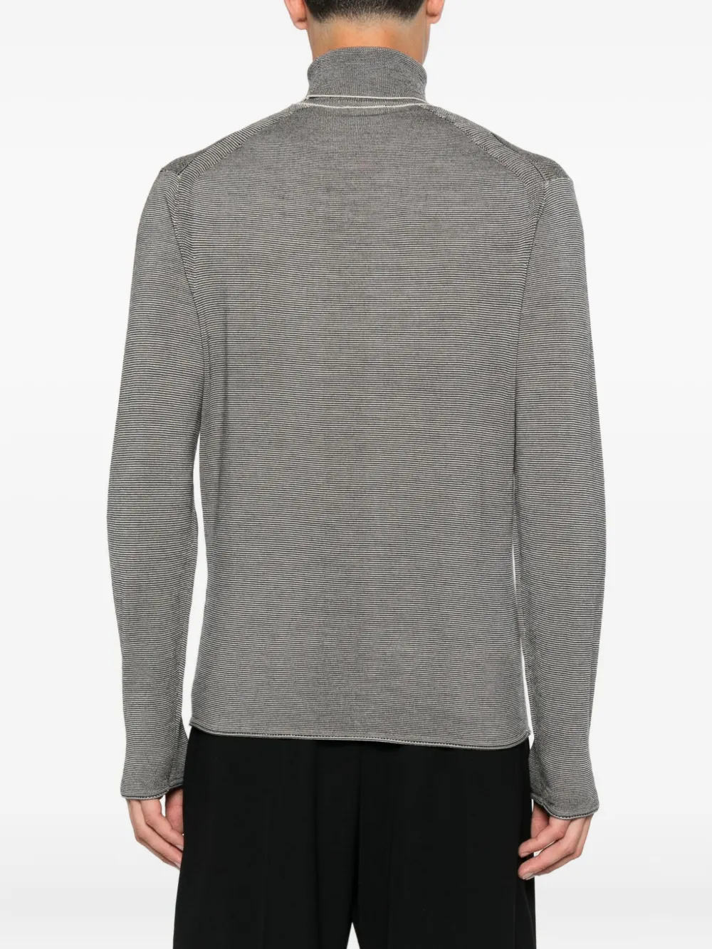 Emporio Armani turtleneck virgin-wool sweater Blauw