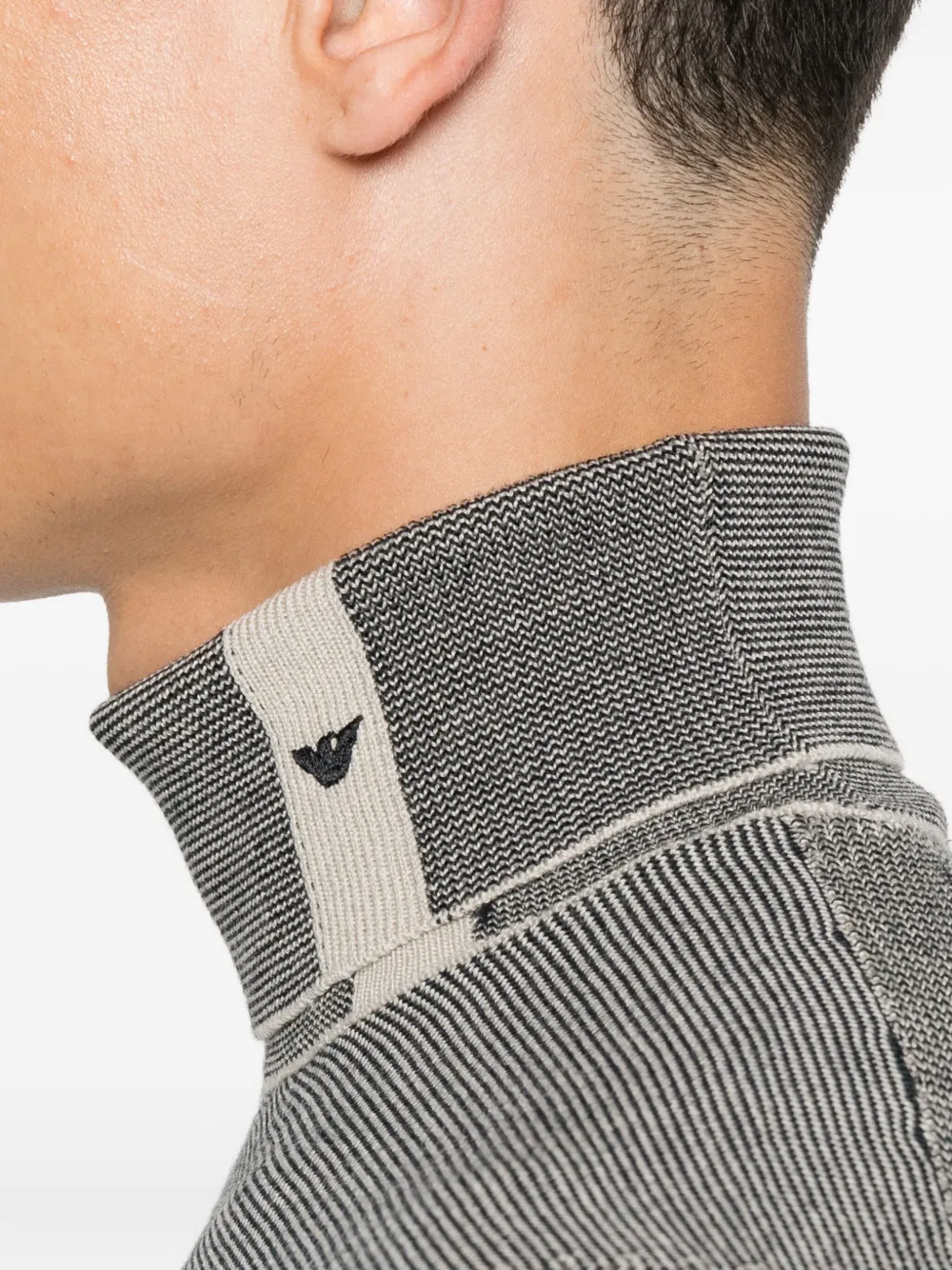 Emporio Armani turtleneck virgin-wool sweater Blauw