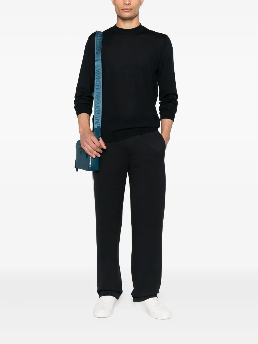 Emporio Armani Trainingsbroek met zijstreep Blauw