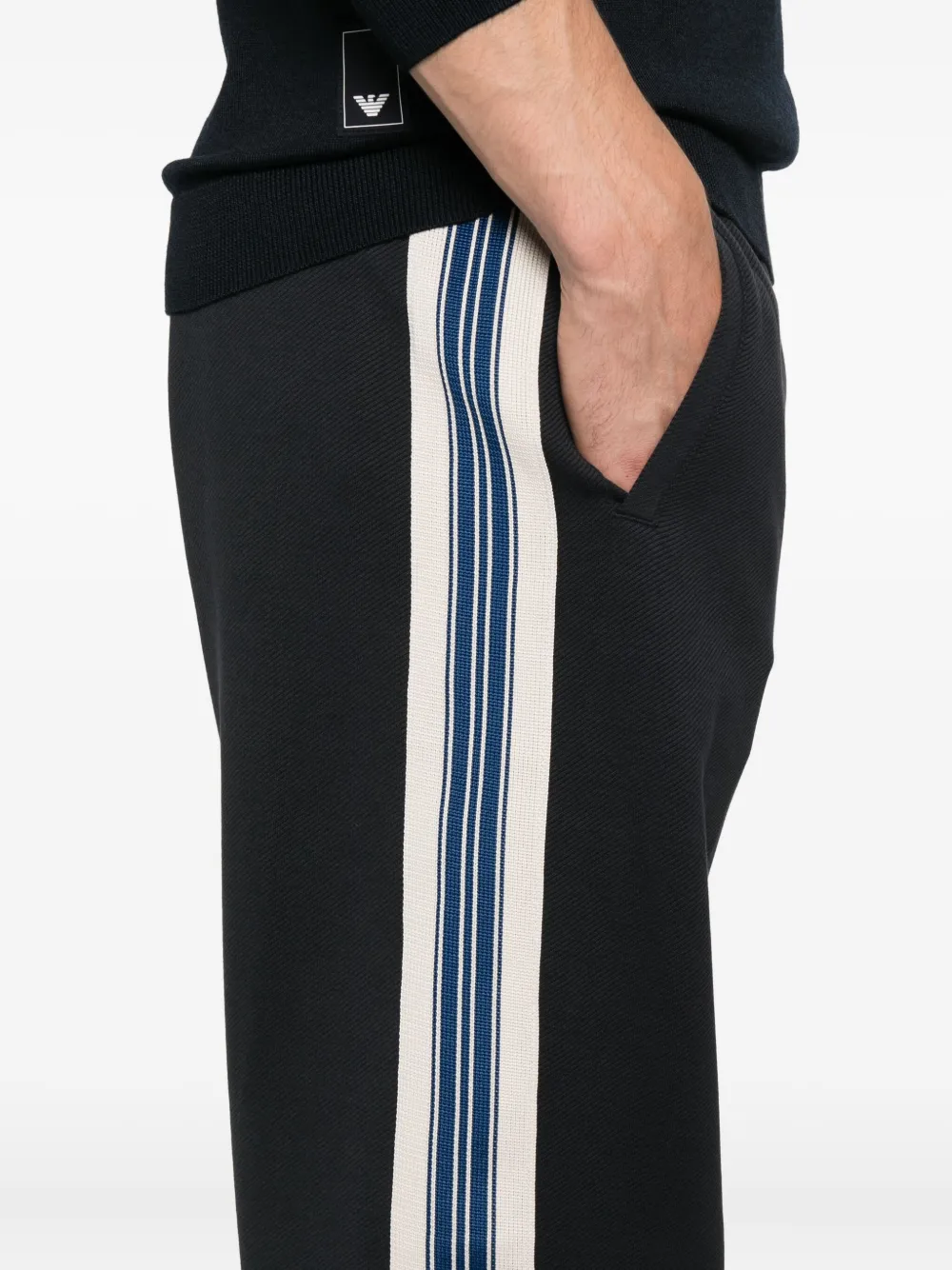 Emporio Armani Trainingsbroek met zijstreep Blauw