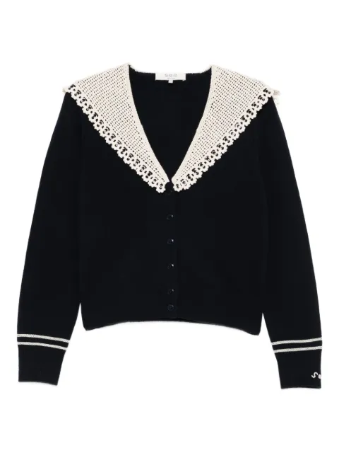 Sea Marie crochet-collar cardigan