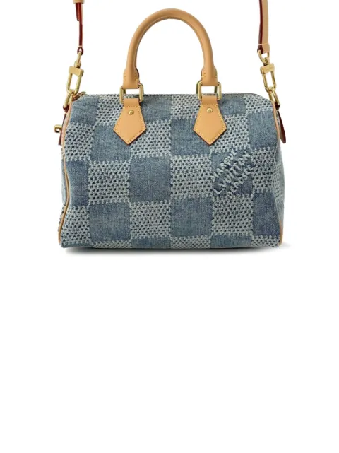 Louis Vuitton Pre-Owned 2024 다미에 데님 스피디 반둘리에 25 사첼 백