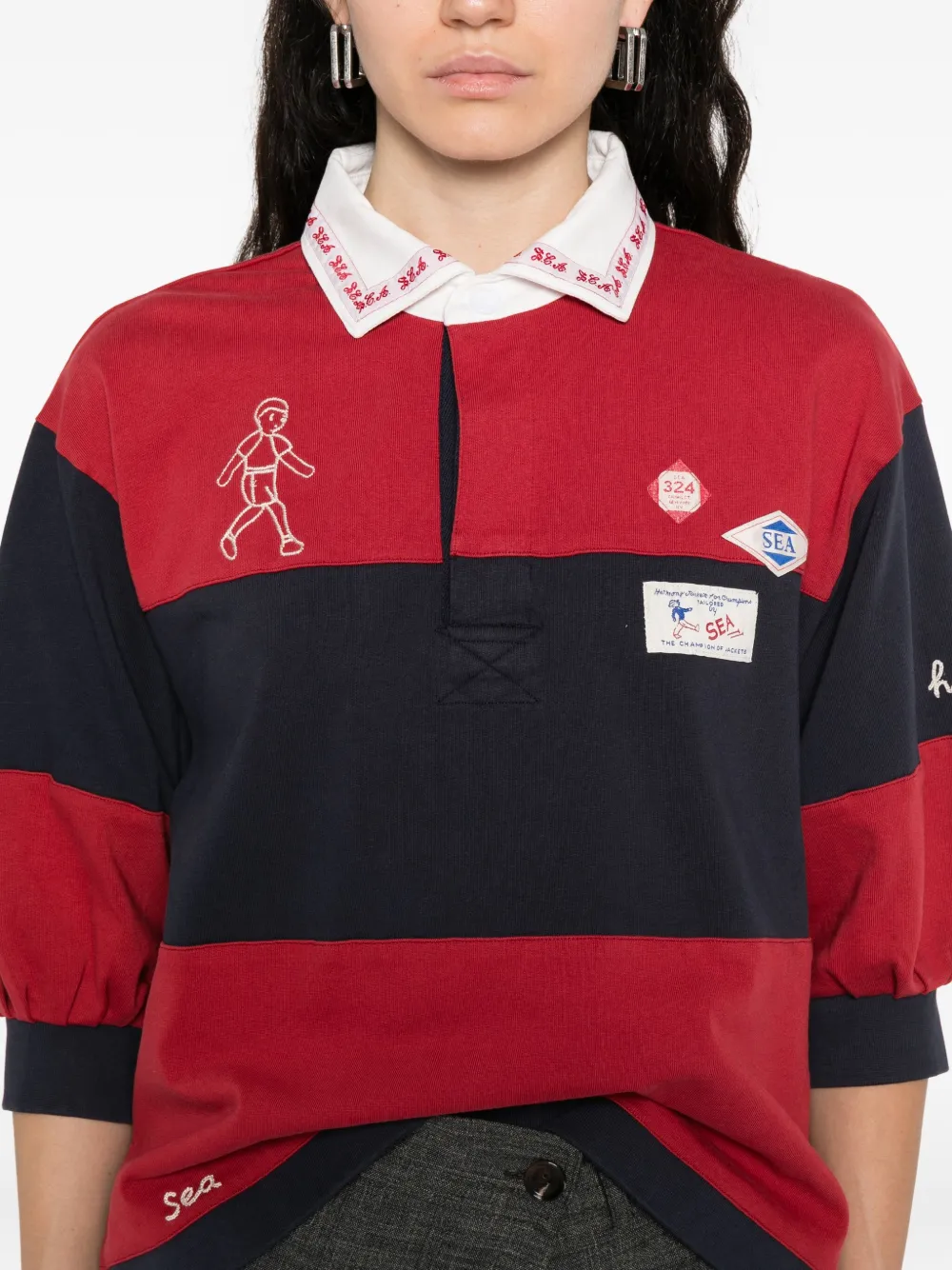Sea Carolyn Workwear Rugby Shirt In Multi