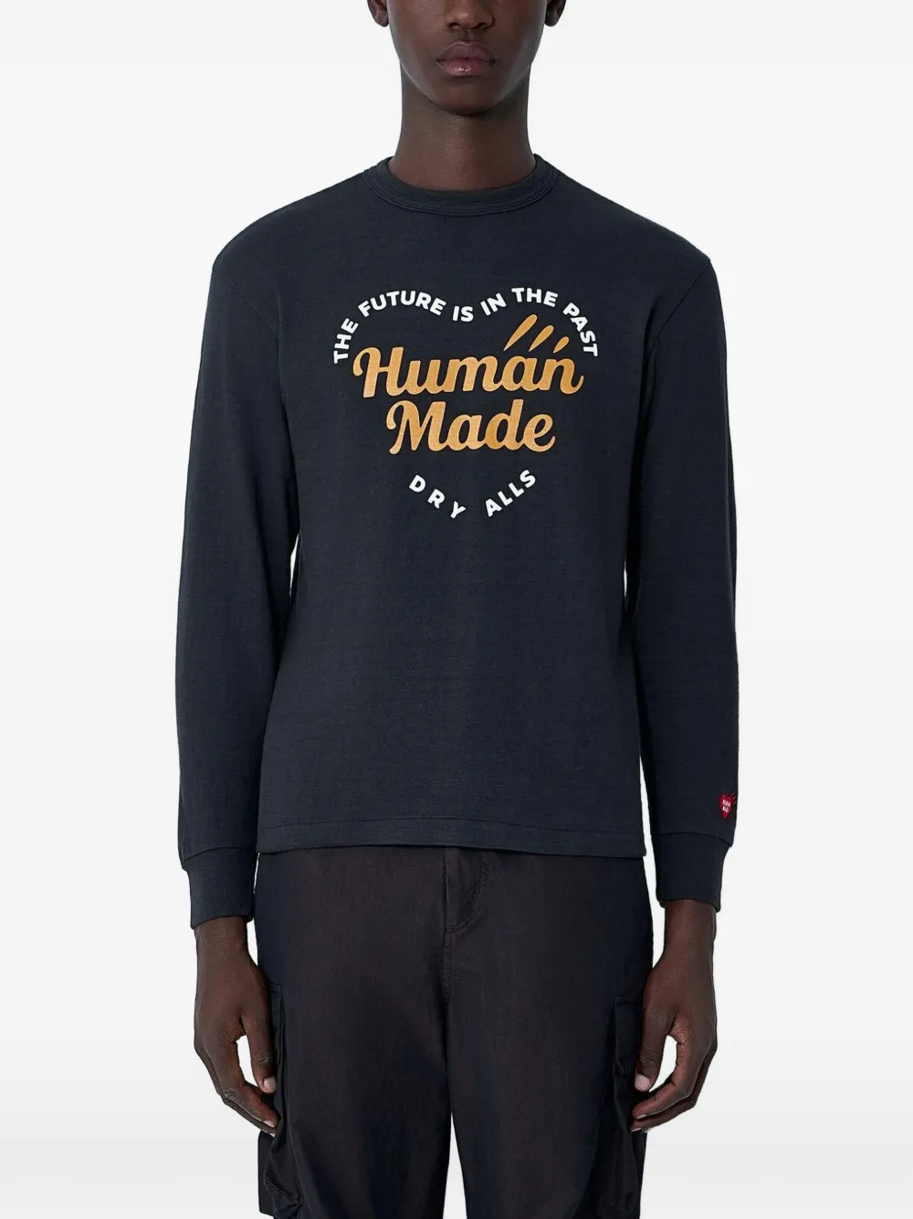Human Made T-shirt a maniche lunghe con logo ricamato - Nero