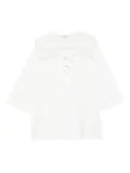 Sea lace-collar tie-front dress - White