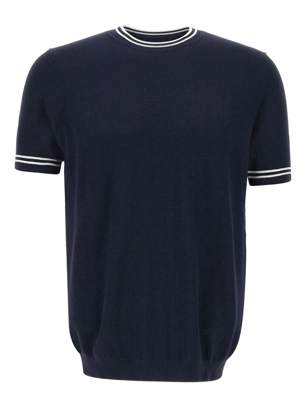ribbed-trim short-sleeve T-shirt