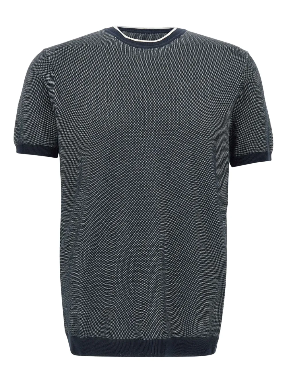 textured short-sleeve sweater