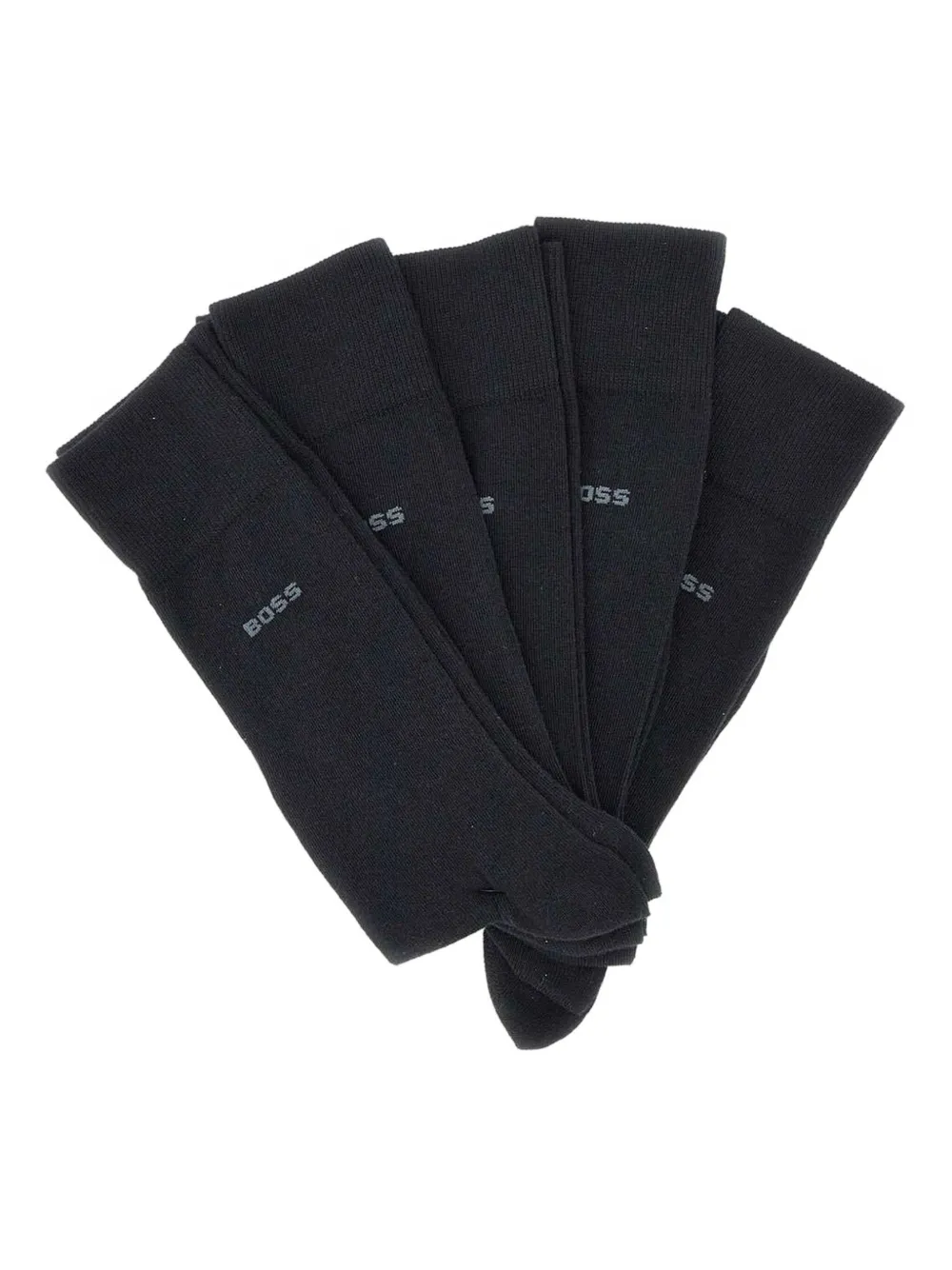 Hugo Boss Logo Socks (pack Of Five) In Black