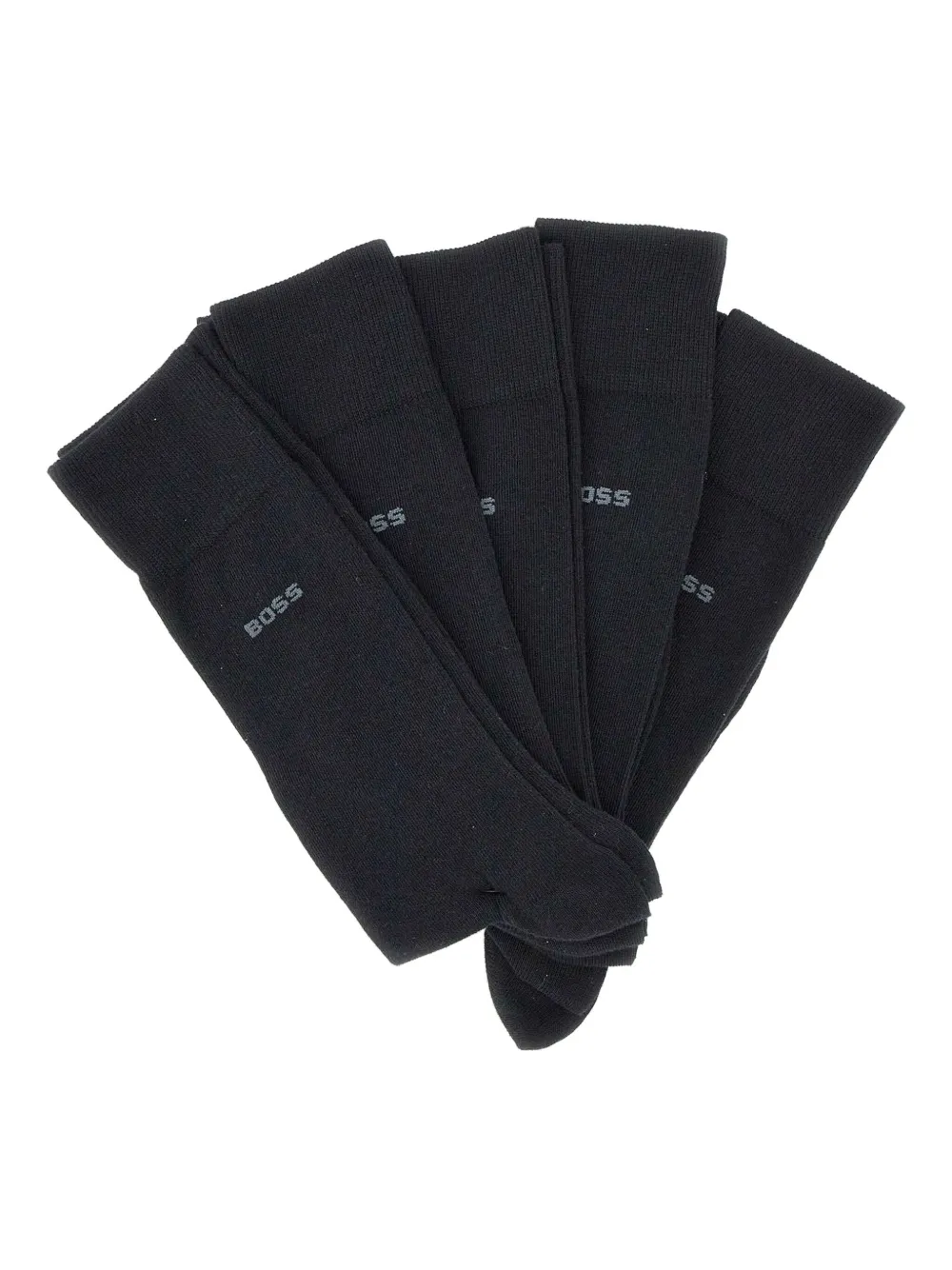 Hugo Boss Logo Socks (pack Of Five) In Black