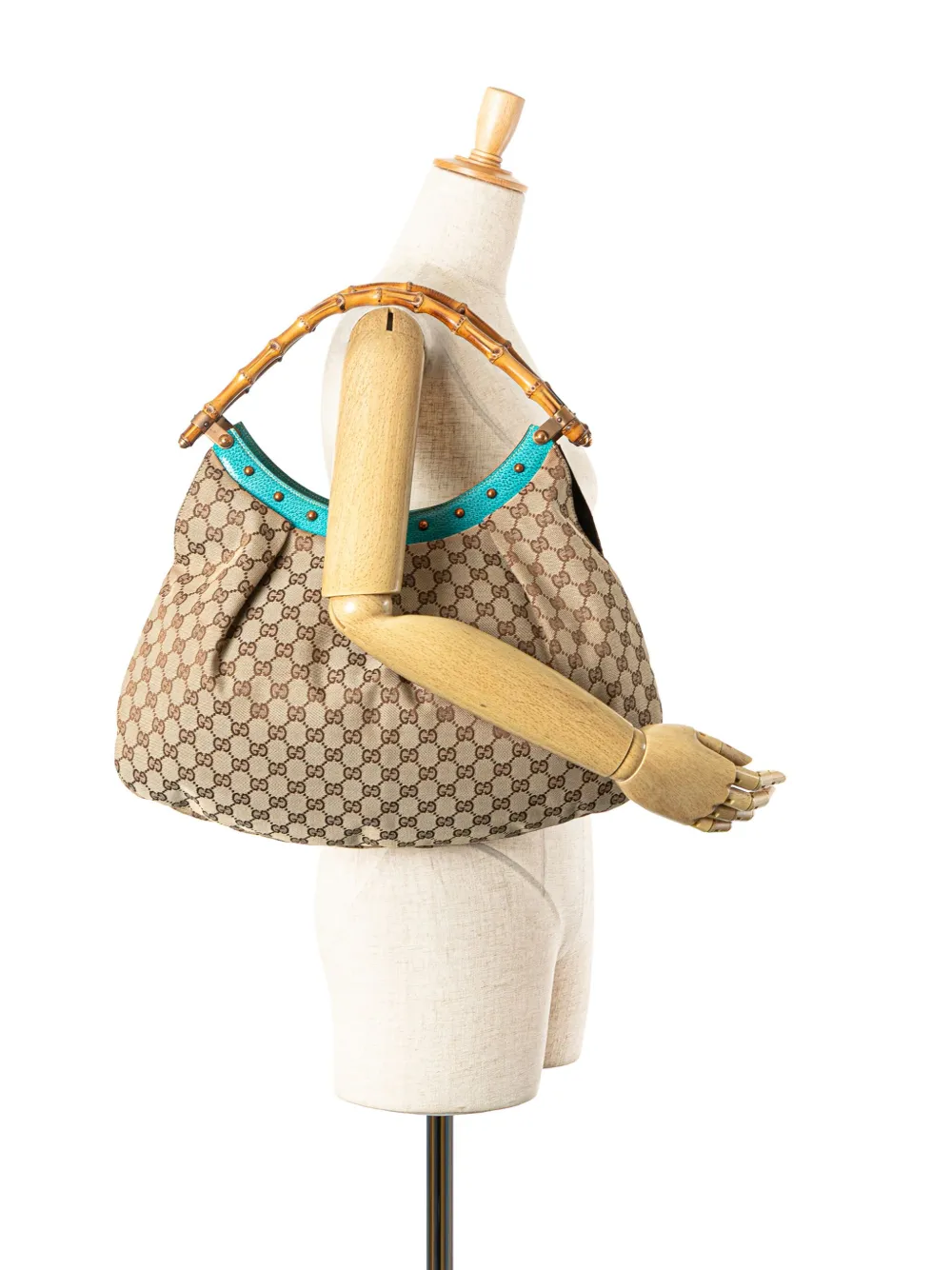 Gucci Pre-Owned 2000-2015 GG Canvas Bamboo Studded hobo bag | Pre-Owned | Image 2