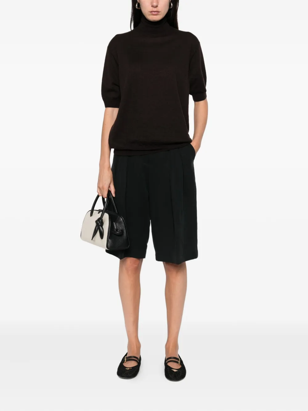 Prada short-sleeved roll-neck top Bruin