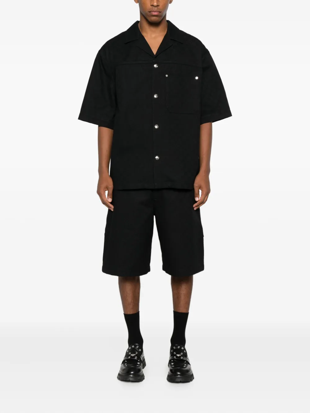 Gucci Katoenen shorts met knopen Zwart