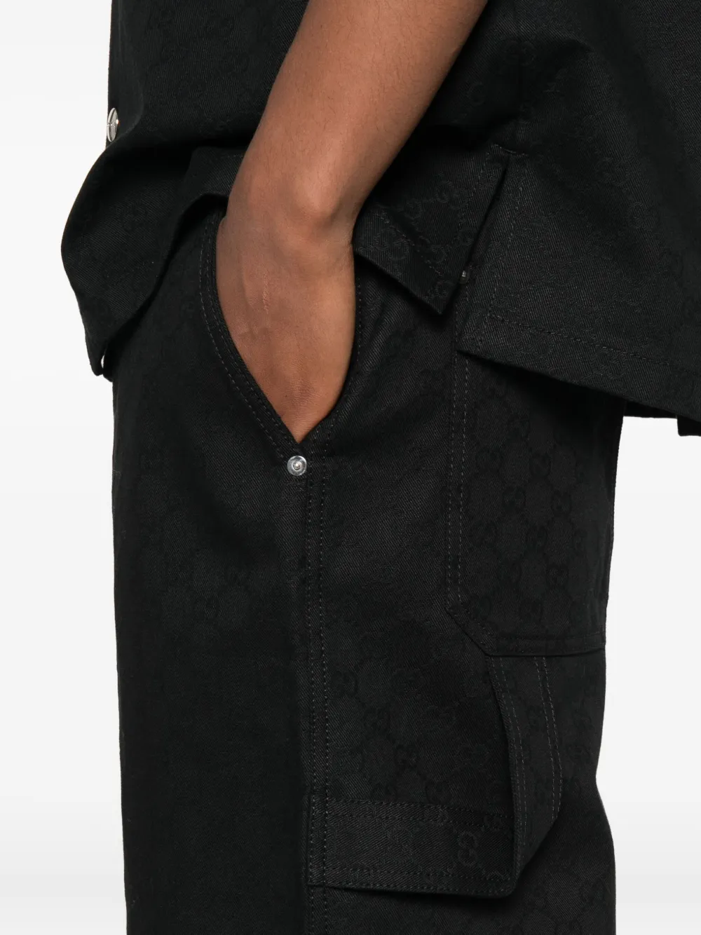 Gucci Katoenen shorts met knopen Zwart