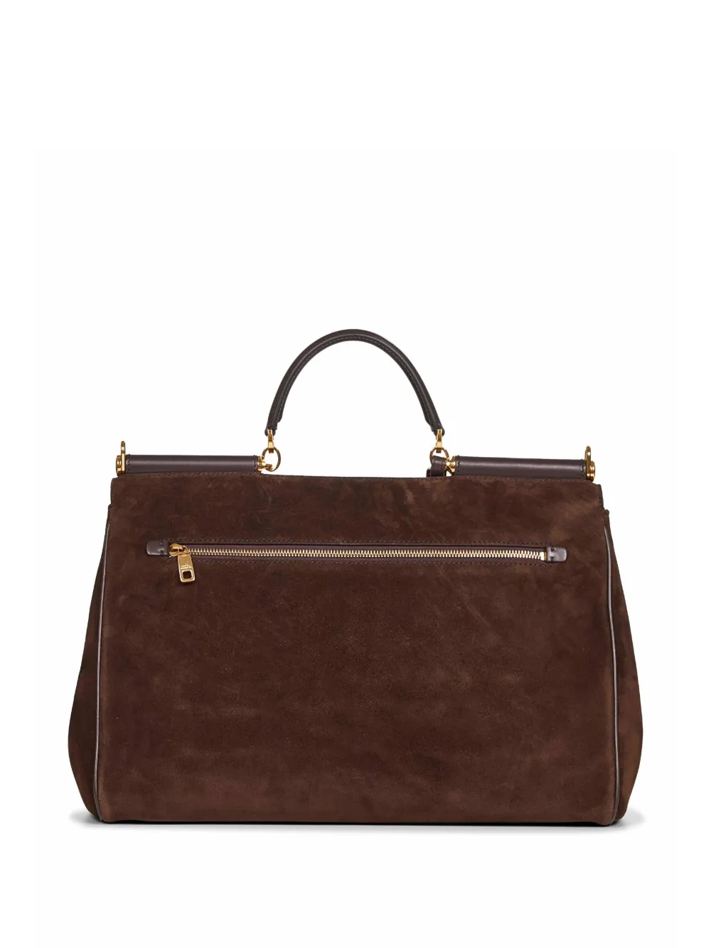 Dolce & Gabbana suede leather top-handle bag Ebano Moro