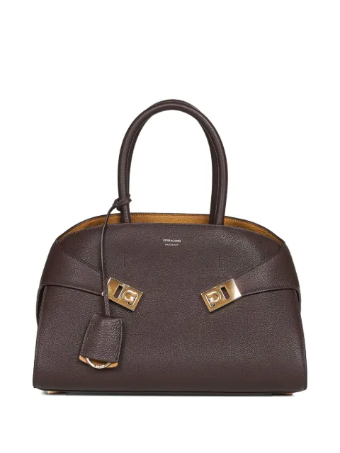 Ferragamo gancini-buckle calfskin tote bag