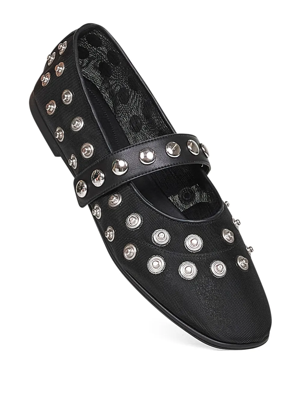Stella McCartney popper-embellished round-toe flats Zwart