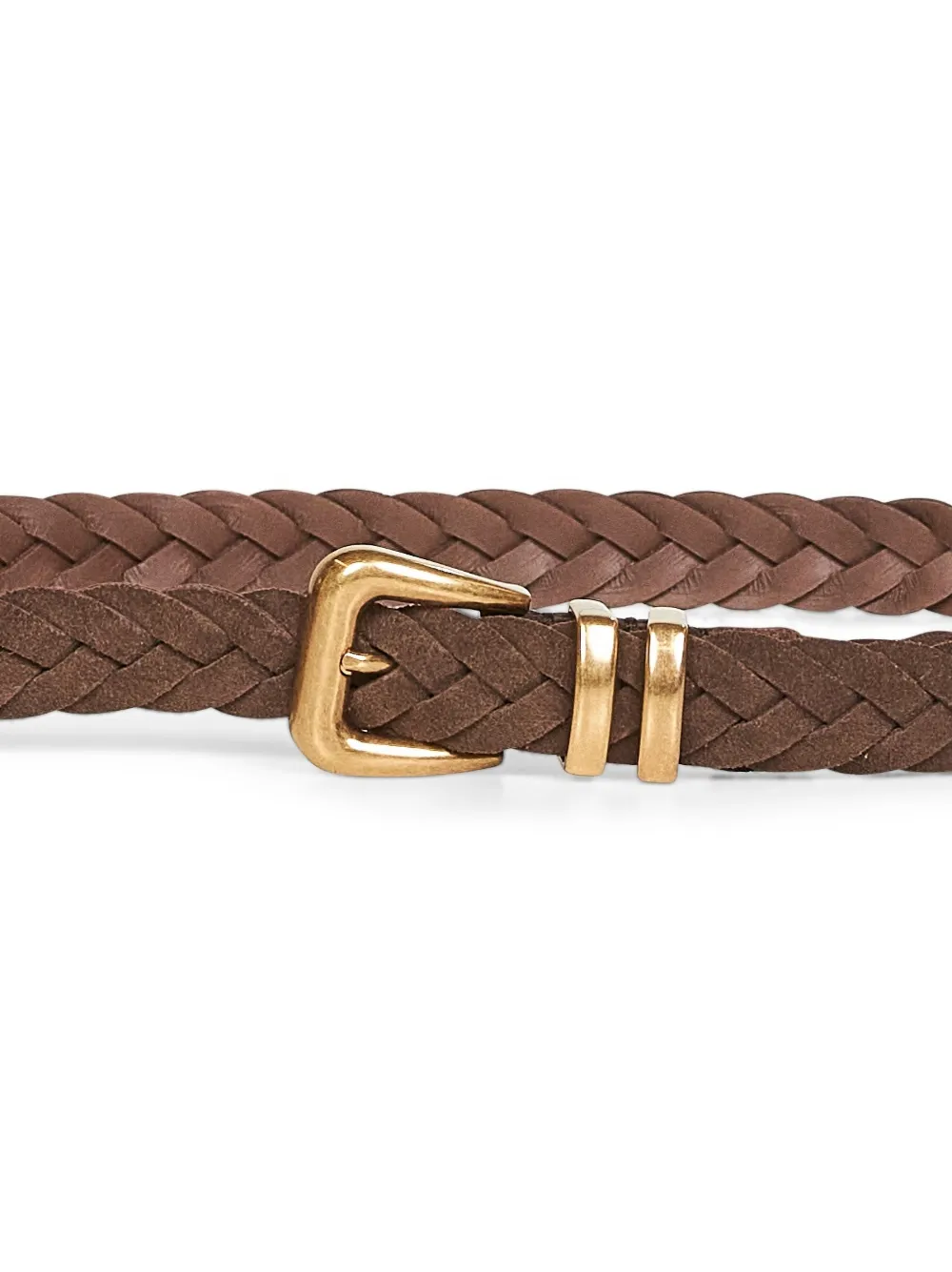 Brunello Cucinelli braided leather belt Bruin