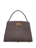 Ferragamo Gancio-clasp hammered calfskin tote bag - Testa di m testa di moro