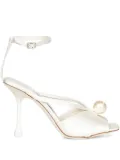 Jimmy Choo 95mm Siva pearl-embellished sandals - White
