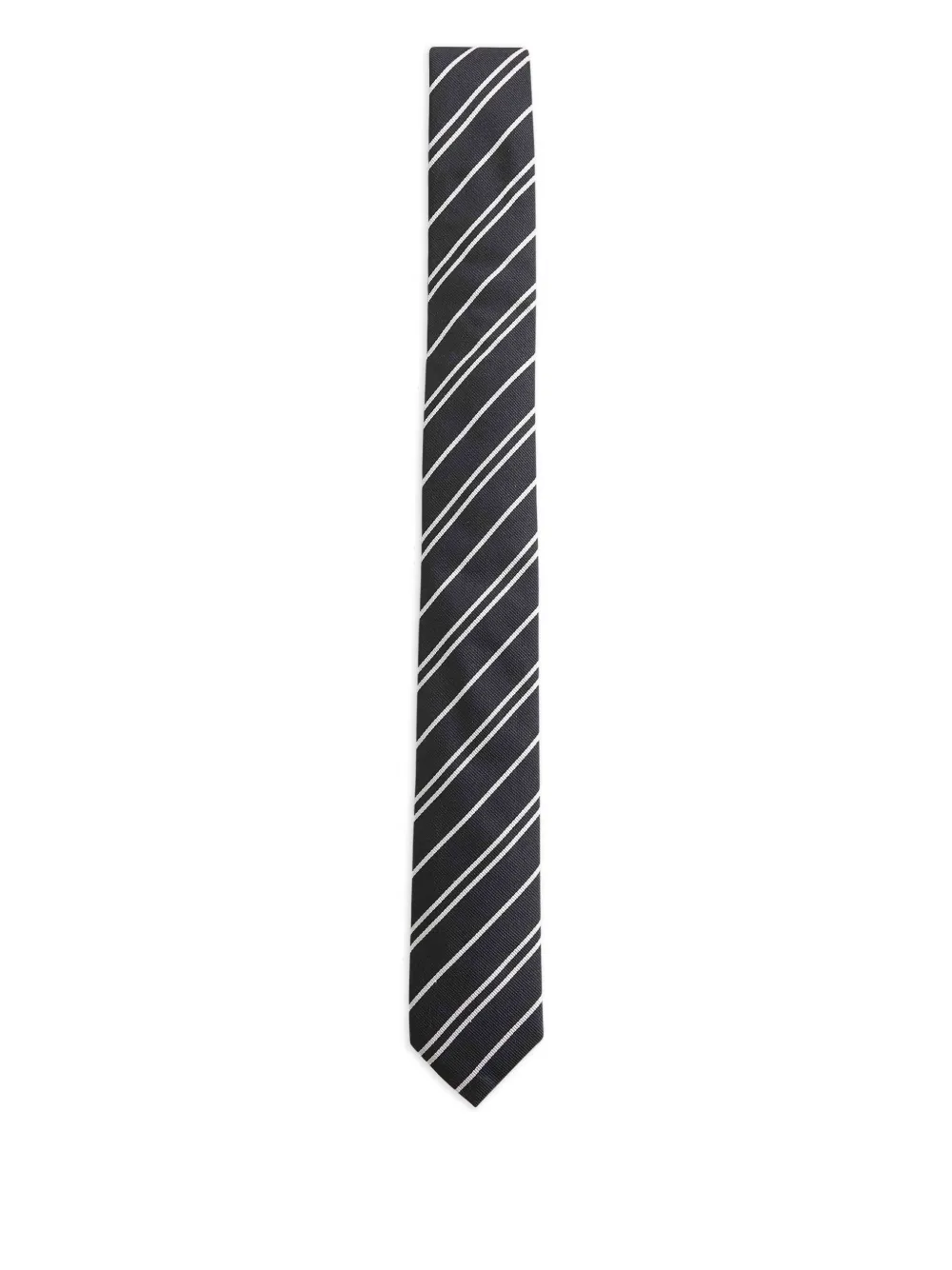 Dolce & Gabbana striped-jacquard silk tie Zwart